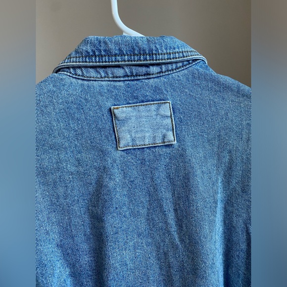 Collusion Pleated Denim Blue Dress Jacket Long Sleeve size US 2 (like XS / S) - Picture 8 of 14